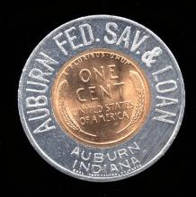 1954-D ... BU Encased Cent ... Auburn Fed. Sav. & Loan