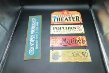 Home Theater Sign, Workshop Sign