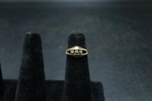 14k Yellow Gold Ring with 3 Center Stones