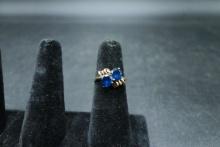 10k Yellow Gold Ring with Sapphires