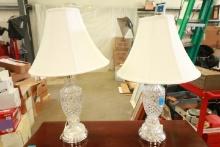 Pair of Crystal Lamps