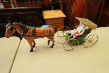 Horse And Buggy Figurine