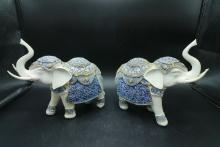 Pair of Resin Elephant Figurines