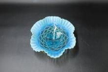 Victorian Blue Glass Bowl