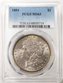 1884 $1 Morgan Silver Dollar Coin PCGS MS63