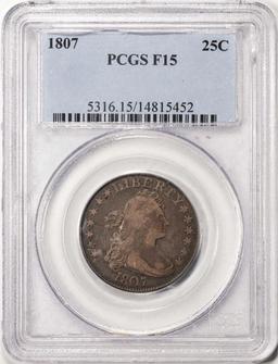 1807 Draped Bust Quarter Coin PCGS F15