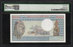 1980-84 Banque Etats Chad Africa 1000 Francs Note Pick# 7 PMG Choice Uncirculated 63