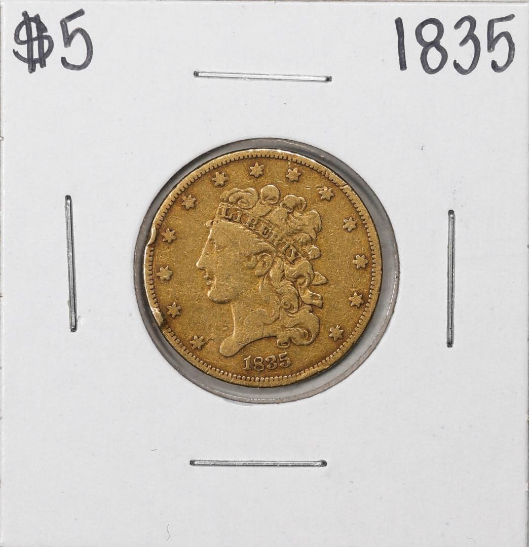 1835 $5 Classic Head Half Eagle Gold Coin