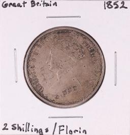 1852 Great Britain 2 Shillings/Florin Silver Coin