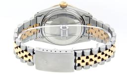 Rolex Mens Two Tone Champagne Ruby and Diamond Datejust Wristwatch