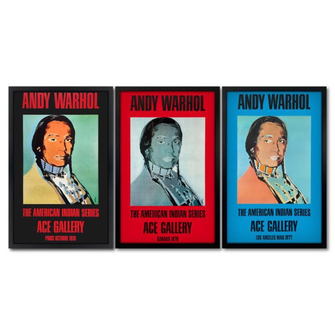Andy Warhol (1928-1987) "American Indian Series 3 Piece Set " Poster