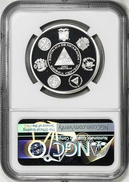 2020 Nicaragua 10 Cordobas Locomotive 25 Trains Silver Coin NGC PF70 Ultra Cameo