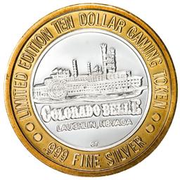 .999 Silver Colorado Belle Laughlin, Nevada $10 Casino Limited Edition Gaming Token