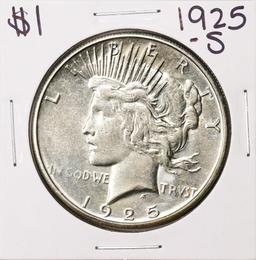 1925-S $1 Peace Silver Dollar Coin