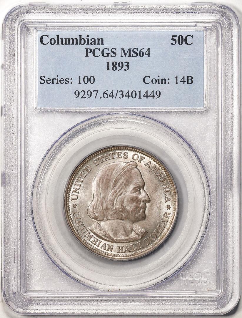 1893 Columbian Exposition Commemorative Half Dollar Coin PCGS MS64