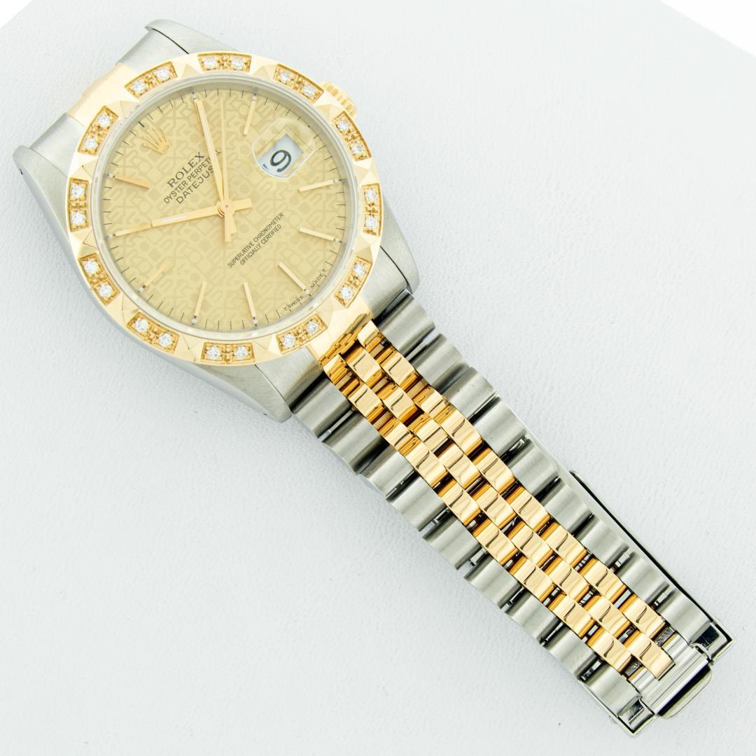 Rolex Men's Two Tone Champagne Jubilee Diamond Datejust Wristwatch