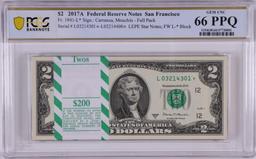 Pack of 2017A $2 Federal Reserve STAR Notes SF Fr.1941-L* PCGS Gem Uncirculated 66PPQ