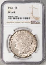 1904 $1 Morgan Silver Dollar Coin NGC MS63