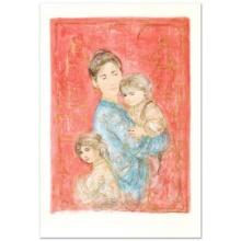 Edna Hibel (1917-2014) "Sonya and Family" Limited Edition Lithograph on Paper