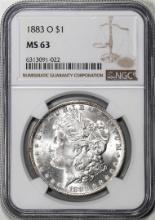 1883-O $1 Morgan Silver Dollar Coin NGC MS63 Amazing Toning on Reverse