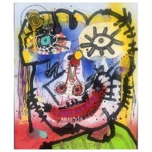 Paul Kostabi "Wilted In Fear of My Kiss," Original Mixed Media on Paper