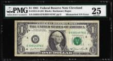 1981 $1 Federal Reserve Note Mismatched Serial Number Error Fr.1911-D PMG Very Fine 25