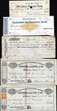 Lot of (5) 1800's Miscellaneous Obsolete Checks