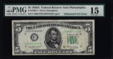 1950A $5 Federal Reserve Note Mismatched Serial Number Error Fr.1962-C PMG Ch. Fine 15