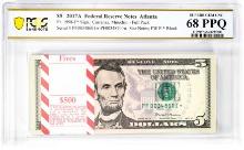 Pack 2017A $5 Federal Reserve STAR Notes Atlanta Fr.1998-F* PCGS Superb Gem UNC 68PPQ