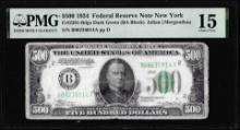 1934 $500 Federal Reserve Note New York Fr.2201-B PMG Choice Fine 15