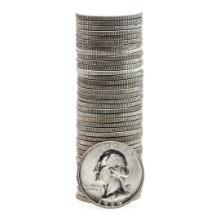 Roll of (40) Brilliant Uncirculated 1964 Washington Quarter Coins