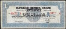 March 10, 1933 $1 Honolulu Clearing House Certificate Note