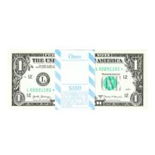 Pack of (100) Consecutive 2017A $1 Federal Reserve STAR Notes San Francisco