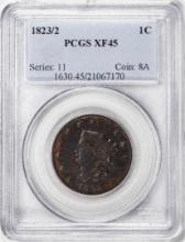 1823/2 Coronet Head Large Cent Coin PCGS XF45