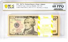 Pack of 2017A $10 Federal Reserve STAR Notes ATL Fr.2045-F* PCGS Superb Gem UNC 68PPQ