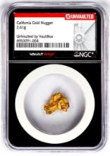 2.61 Gram California Gold Nugget NGC Vaultbox Unvaulted