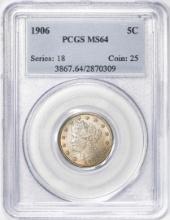 1906 Liberty V Nickel Coin PCGS MS64 Great Color