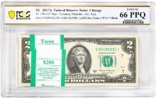 Pack of 2017A $2 Federal Reserve STAR Notes Chicago Fr.1941-G* PCGS Gem UNC 66PPQ