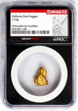 3.74 Gram California Gold Nugget NGC Vaultbox Unvaulted