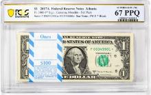 Pack of 2017A $1 Federal Reserve STAR Notes ATL Fr.3005-F* PCGS Superb Gem UNC 67PPQ