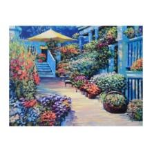 Howard Behrens (1933-2014) "Nantucket Flower Market" Limited Edition Giclee on Canvas