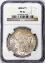 1885-O $1 Morgan Silver Dollar Coin NGC MS63 Nice Toning