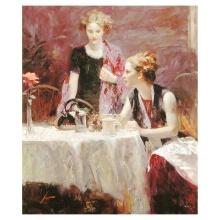 Pino (1939-2010) "After Dinner" Limited Edition Giclee On Canvas