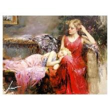 Pino (1939-2010) "A Mother's Love" Limited Edition Giclee on Canvas