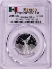 2018-Mo Mexico Proof 1/4 oz Silver Libertad Coin PCGS PR70DCAM