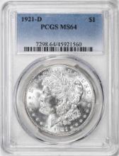 1921-D $1 Morgan Silver Dollar Coin PCGS MS64