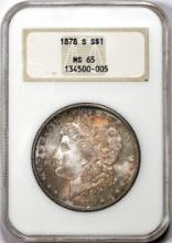 1878-S $1 Morgan Silver Dollar Coin NGC MS65 Nice Toning Old Fatty Holder