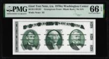 Circa 1970's Washington Center Giori Test Note PMG Gem Uncirculated 66EPQ