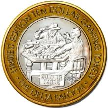 .999 Silver The Delta Saloon Virginia City, NV $10 Casino Limited Edition Gaming Token
