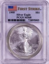 1995 $1 American Silver Eagle Coin PCGS MS68 First Strike